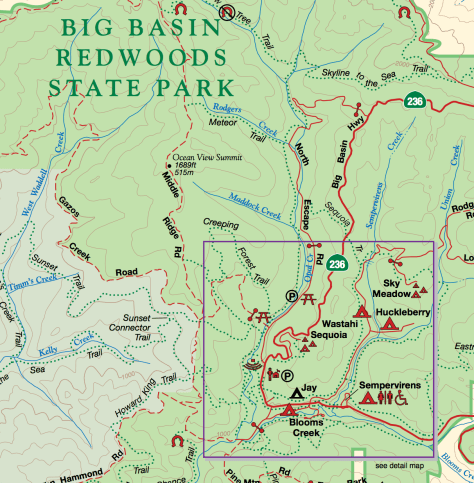 Big Basin Redwoods State Park Trail Map